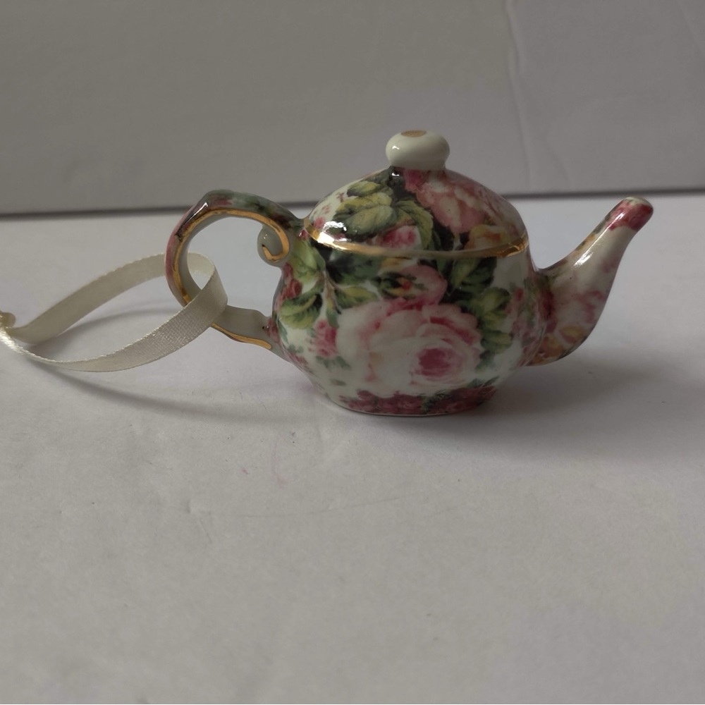 Floral Miniature Teapot Ornament